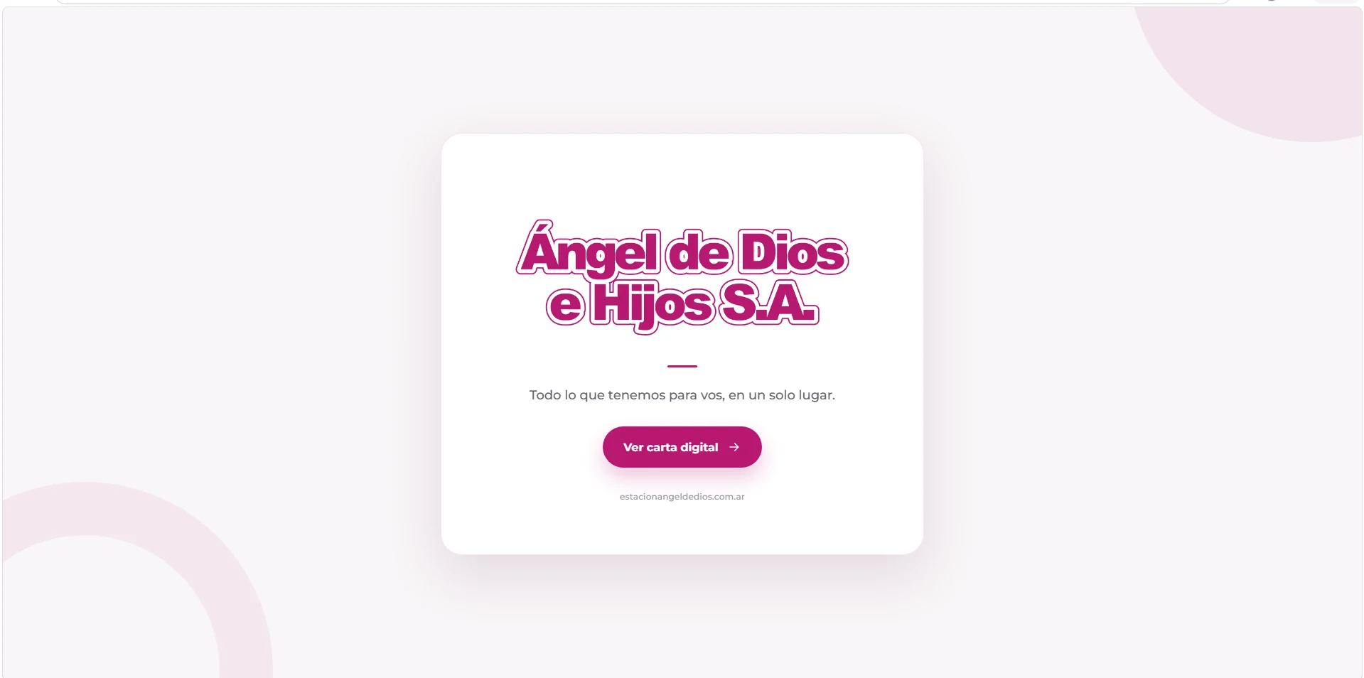 Landing page de Ángel de Dios e Hijos